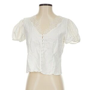 GAP White Lace Accent Blouse